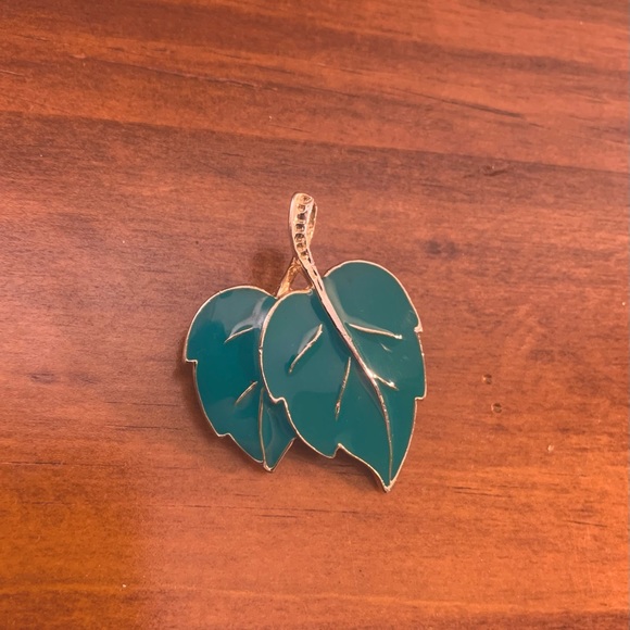 Vintage teal brooch - Picture 3 of 8